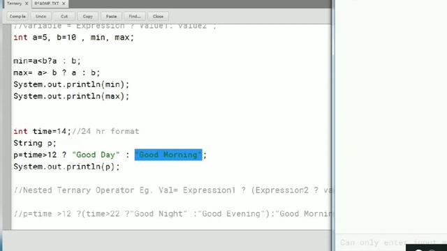 Ternary Operator : Nested Ternary Operator : Java Operators смотреть онлайн