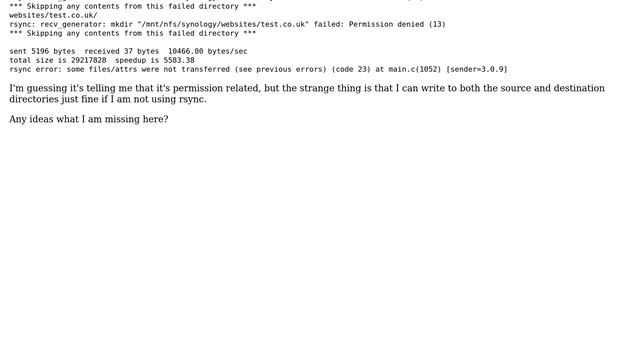 Unix & Linux: rsync won't write to mounted NFS share смотреть онлайн