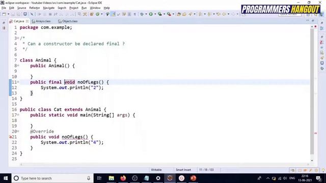 Can constructor be final | Can constructor be overriden | Final Constructor | Java Interview Quest смотреть онлайн