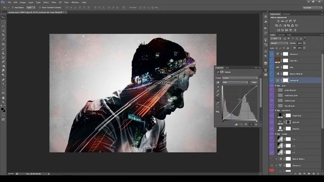Create astonishing compositions with Double Exposure Effect Photoshop Action - Tutorial смотреть онлайн