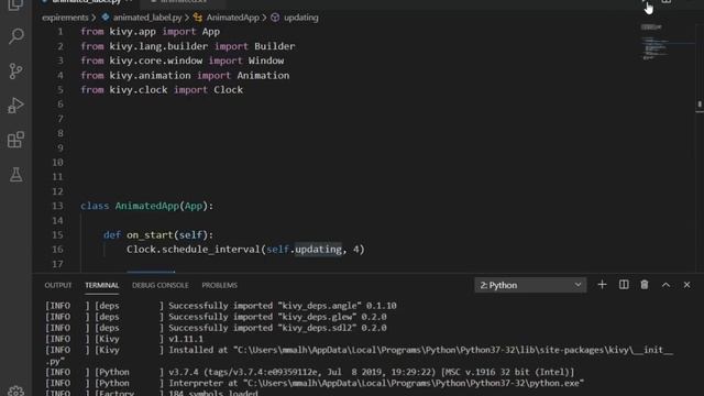 How To Animate a Text Label with kivy and python || Random Coding Tutorial смотреть онлайн