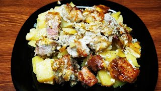 Тушёная картошка с мясом/Картошка с мясом/Картошка с маринованным мясом/Картошка смотреть онлайн