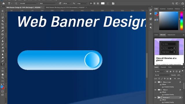 Professional Website Banner Design - Adobe Photoshop Tutorial смотреть онлайн