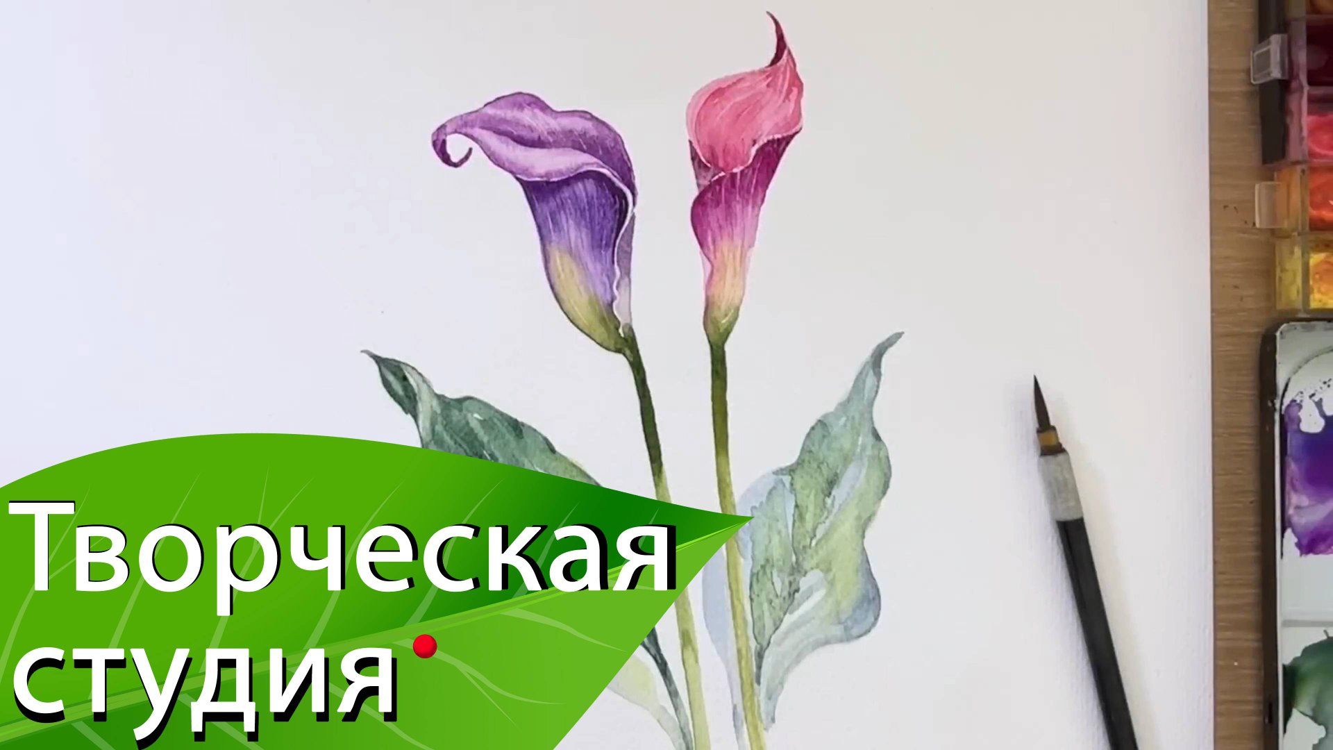 Акварель. Рисуем цветок