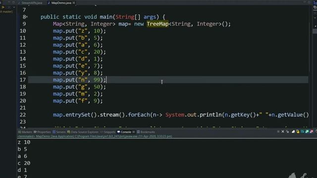 How TreeMap maintains sorting order in map. смотреть онлайн