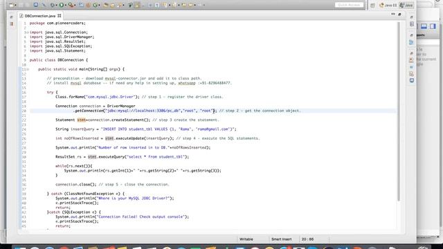JDBC Connection Java смотреть онлайн