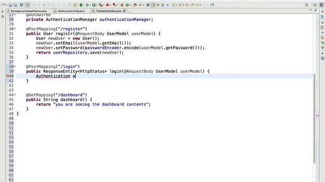 Spring Security Tutorial - Part 8 - Create a REST end point for Login API смотреть онлайн