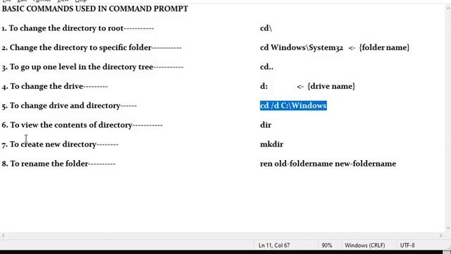 command prompt basic commands | cmd commands | How to change and create directory смотреть онлайн