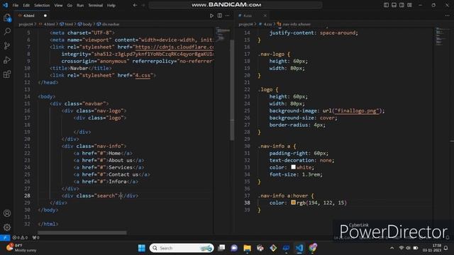 Simple Way to create a Navbar using HTML and CSS with some hover effect смотреть онлайн