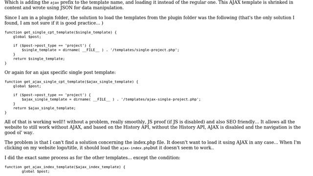 Wordpress: Ajax specific template not loading in replacement of index.php смотреть онлайн
