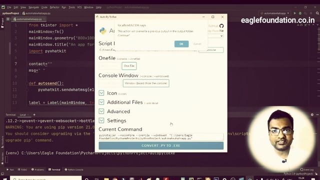 How to convert .py to .exe file | Eagle Foundation смотреть онлайн