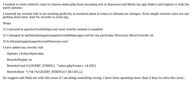 Website URL Redirects using mod_rewrite in htaccess for Magento2.1 Bitnami LAMP Stack Not Working смотреть онлайн