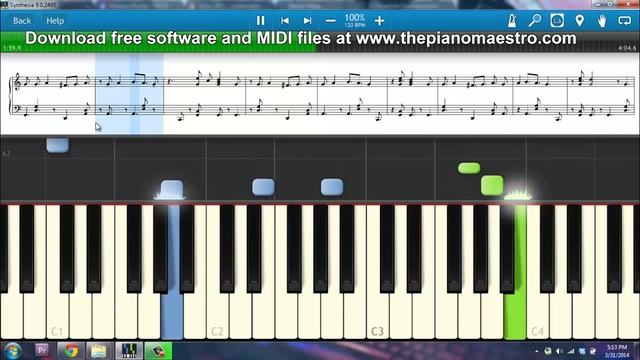 Boulevard of Broken Dreams I Walk Alone - Green Day -- piano lesson with Synthesia смотреть онлайн