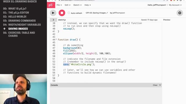 CP1: Drawing Basics in P5JS – Saving Images смотреть онлайн