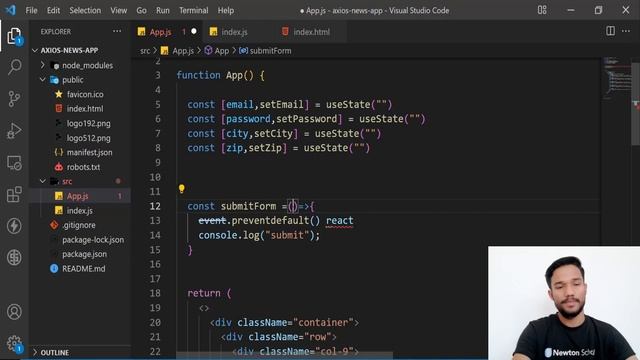 How to Create User Login Form in ReactJS- Create a From Page with ReactJS & Bootstrap -Newton Schoo смотреть онлайн
