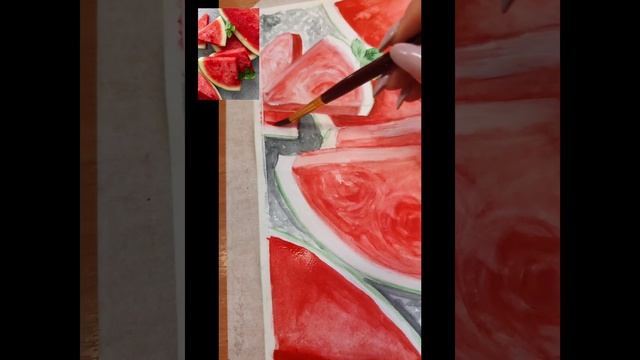 Рисуем сочные дольки арбуза смотреть онлайн