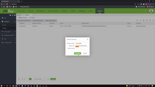 ZKTeco BioTime Tutorial – How to Backup & Restore Database смотреть онлайн