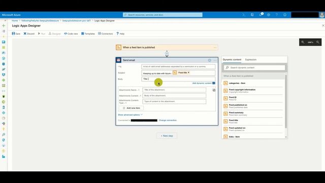 Keeping up to date with Azure - Send email (Logic App Action) смотреть онлайн
