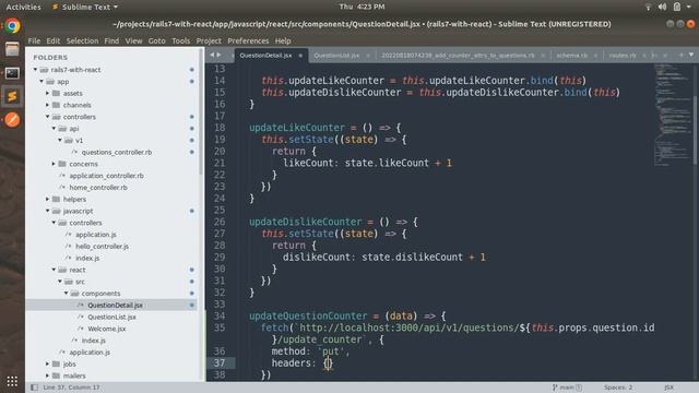 Fetching like-dislike count updates API from React смотреть онлайн