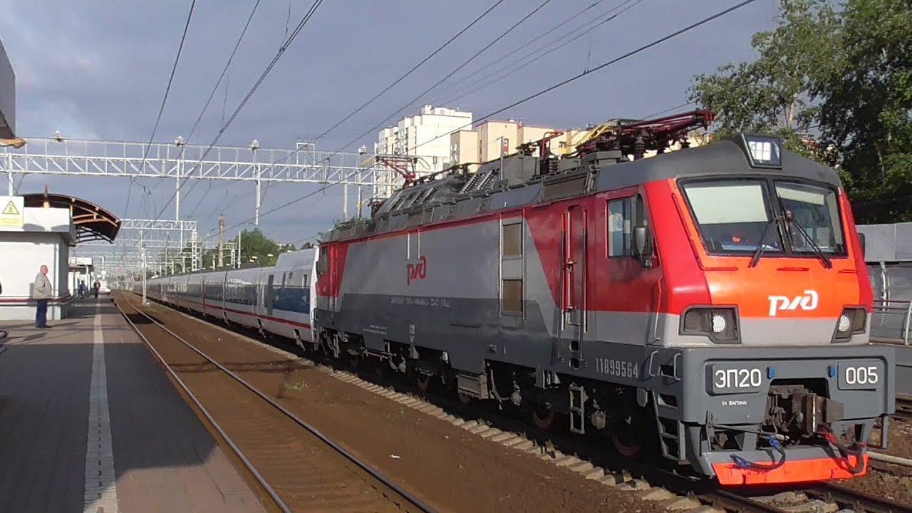 ЭП20 005 с поездом №702 «СТРИЖ» Москва Нижний Новгород смотреть онлайн