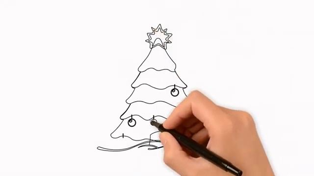как нарисовать how to draw малюнок picture рисунок Ялинка Елка Tree смотреть онлайн