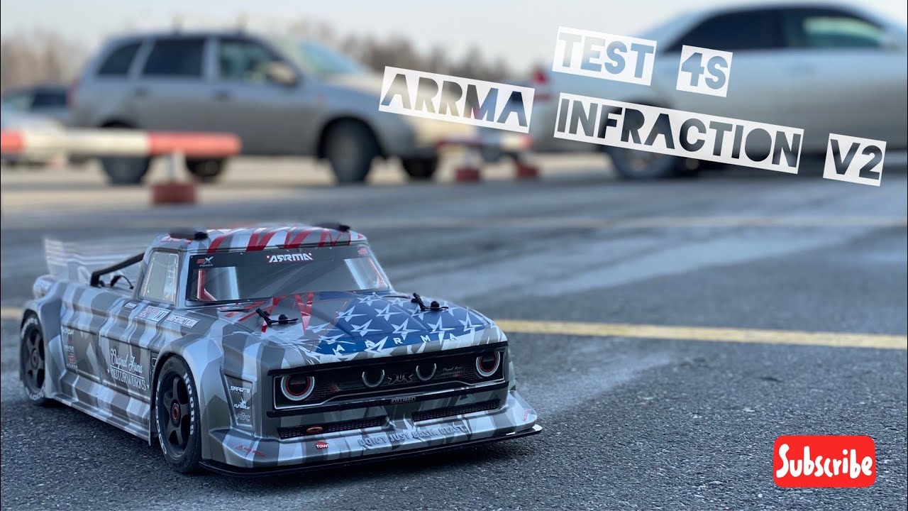 Arrma Infraction test 4S speed test и КУЧА ЭМОЦИЙ! | poritorrc смотреть онлайн