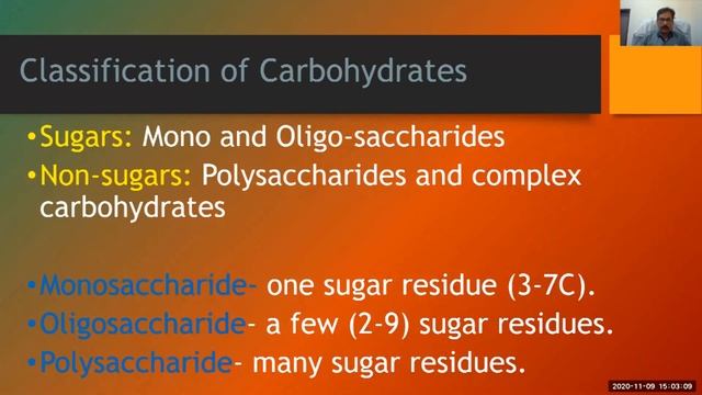Lecture # 10 Carbohydrates-Classification
