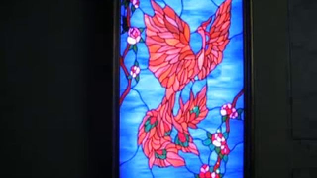 Витражи  Подсветка витража Жар птица