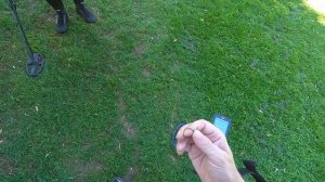 Xterra Pro vs Nokta Legend test on small gold ring in park.