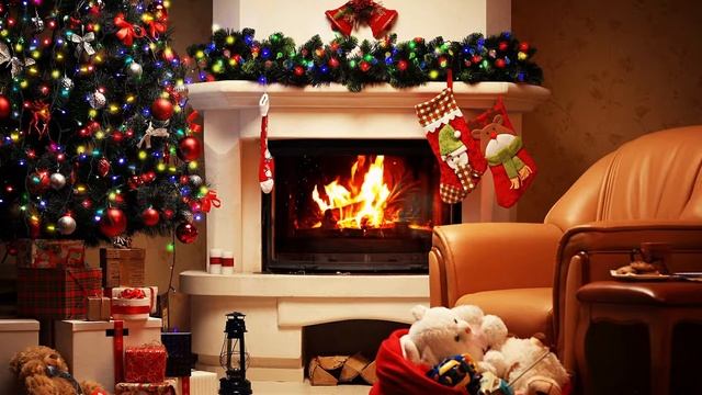 ?Атмосфера Рождества: Рождественская атмосфера с потрескивающим камином - для сна и отдыха смотреть онлайн