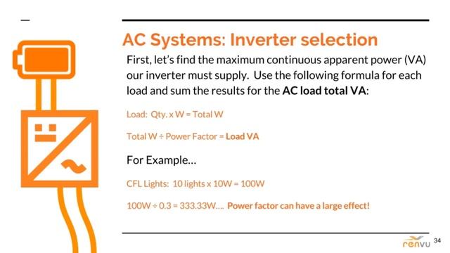 Part 2E : AC Systems: Inverter Selection - Designing DC Coupled System | RENVU