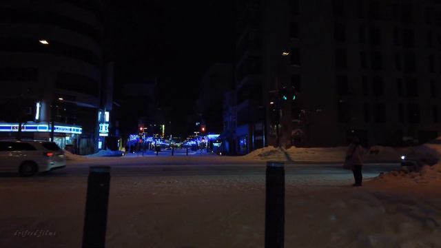 Snowy Night Walk Asahikawa Hokkaido Japan | 4K ASMR | Winter Snow City Ambience смотреть онлайн