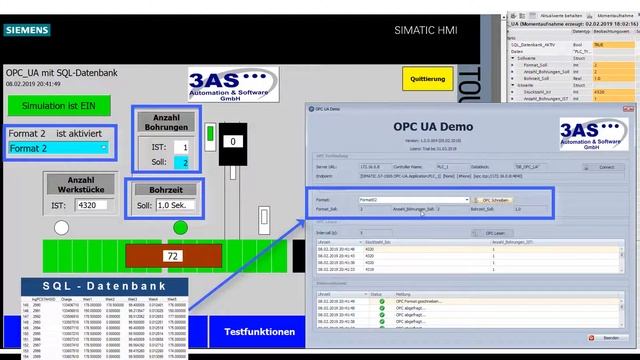3AS OPC UA mit SQL und Simatic S7-1500 смотреть онлайн