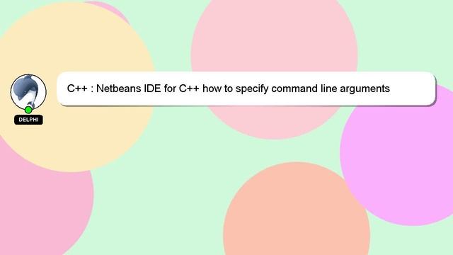 C++ : Netbeans IDE for C++ how to specify command line arguments смотреть онлайн