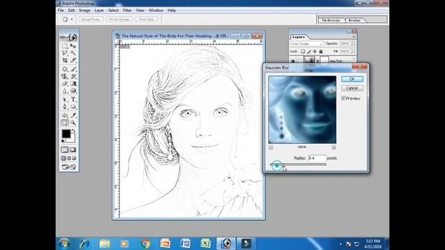 How To Transform Photos Into Pencil Drawing Adobe Photoshop 7.0 Part 67