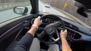 2023 Audi Q3 II Sportback [2.0 35 TDI 150HP] |0-100| POV Test Drive #1534 Joe Black