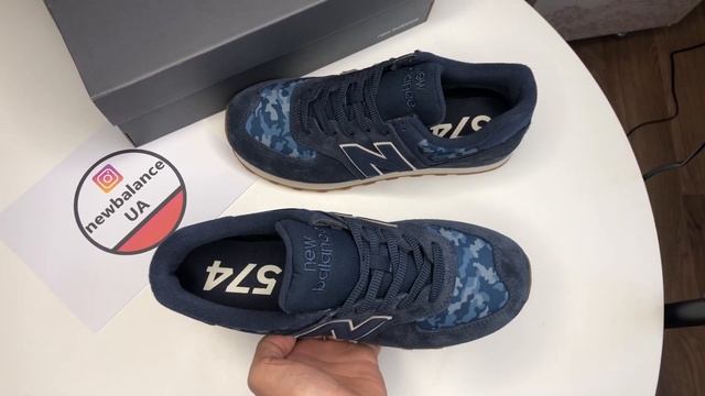New Balance 574 - ML574COD. Новые замшевые кроссовки от Нью Баланс, оригинал. Цвет синий. смотреть онлайн
