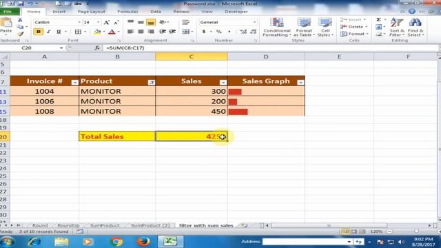 Sum Visible Rows in Excel || SUM Filtered Data Using SUBTOTAL Function смотреть онлайн