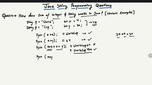 Sum of String and Integer in java (Hindi) | Java String Questions Series смотреть онлайн
