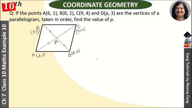 If the points A(6 1) B(8 2) C(9 4) and D(p 3) are the vertices of a parallelogram смотреть онлайн