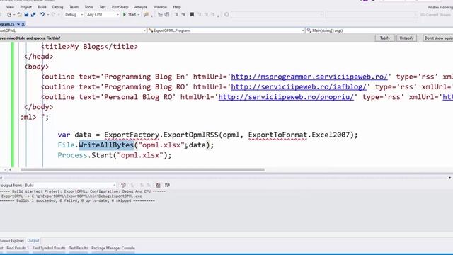 ExportOPML into Excel смотреть онлайн