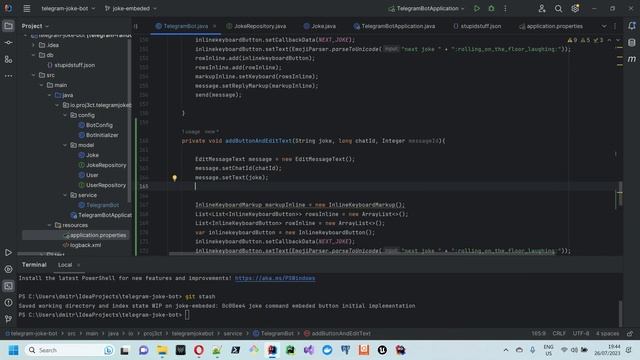 Telegram бот-шутник на Java 17 и Spring Boot 3: Обновляем анекдот в уже отправленном сообщении смотреть онлайн