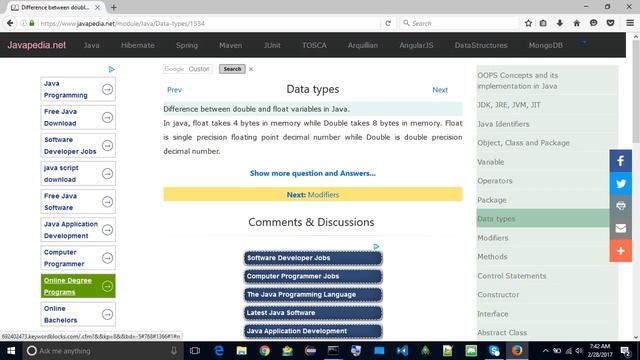 Difference between double and float variables in Java.
| javapedia.net смотреть онлайн