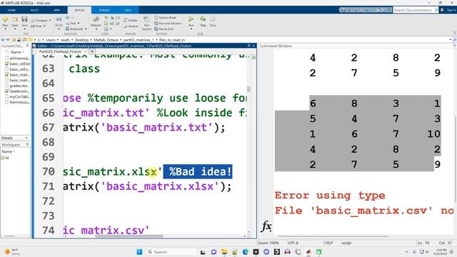 Matlab: File Reading смотреть онлайн