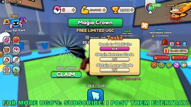 How To Get Magia Crown in Pull a Sword (ROBLOX FREE LIMITED UGC ITEMS) смотреть онлайн
