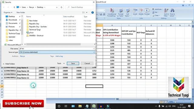How To Creat PF ECR File In Excel | एक्सेल में पी एफ ECR फाइल कैसे बनाये смотреть онлайн