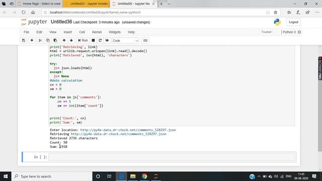 using python to access web data // week 6// part 1// extraction data from JSON смотреть онлайн