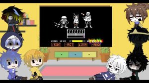 Sans AU's React to Bad Time Trio Hard mode by FDY | Gacha club reaction (OLD)