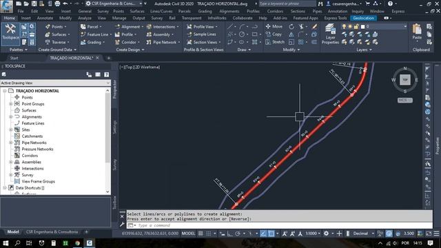 Relatório de coordenadas para locação de PROJETO no AutoCAD Civil 3D 2020 смотреть онлайн