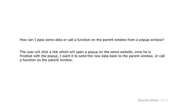jQuery : How to pass data to parent window from popup window? смотреть онлайн